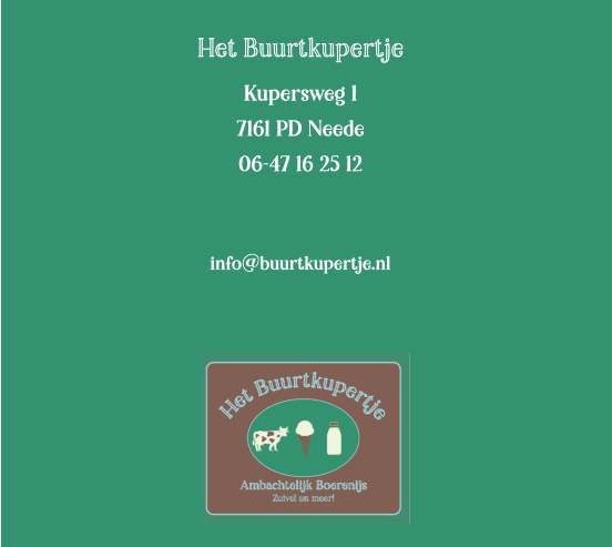 Het Buurtkupertje Kupersweg 1 7161 PD Neede 06-47 16 25 12   info@buurtkupertje.nl